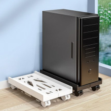 RUN기술 컴퓨터 본체 받침대 PC 이동식 선반